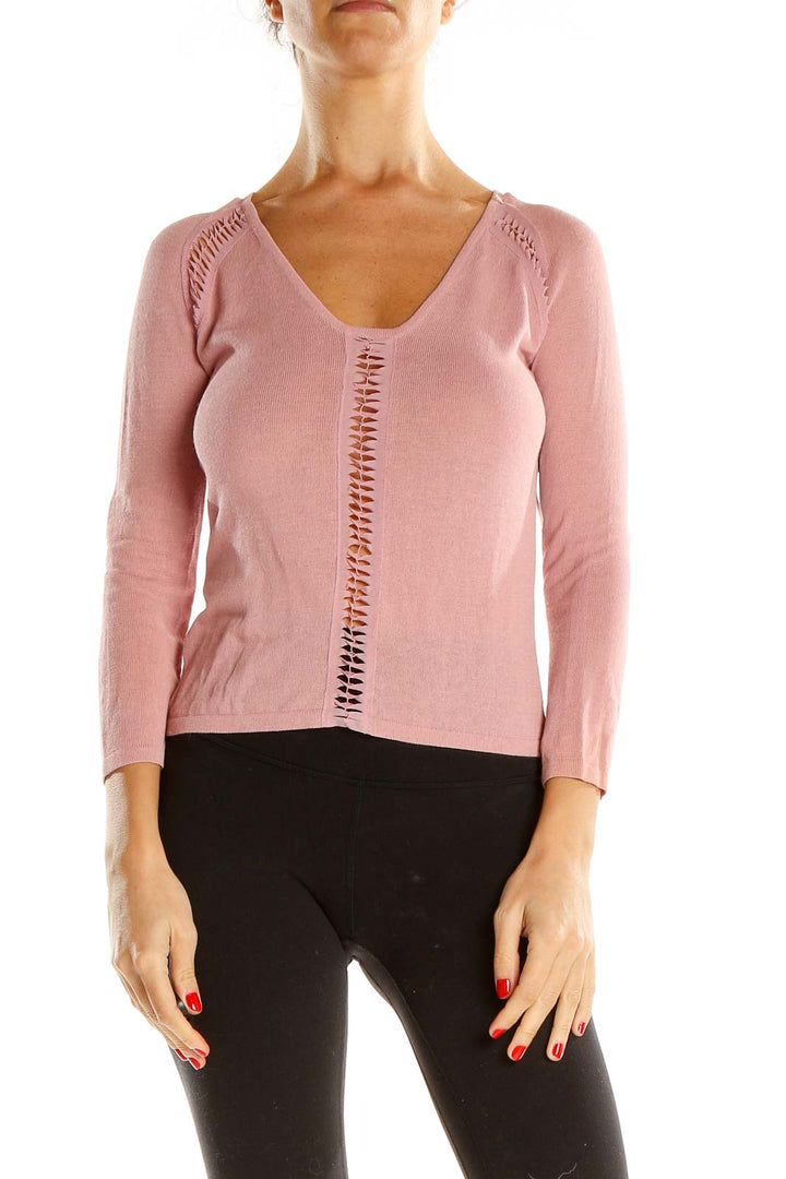 Pink Textured Detail Top