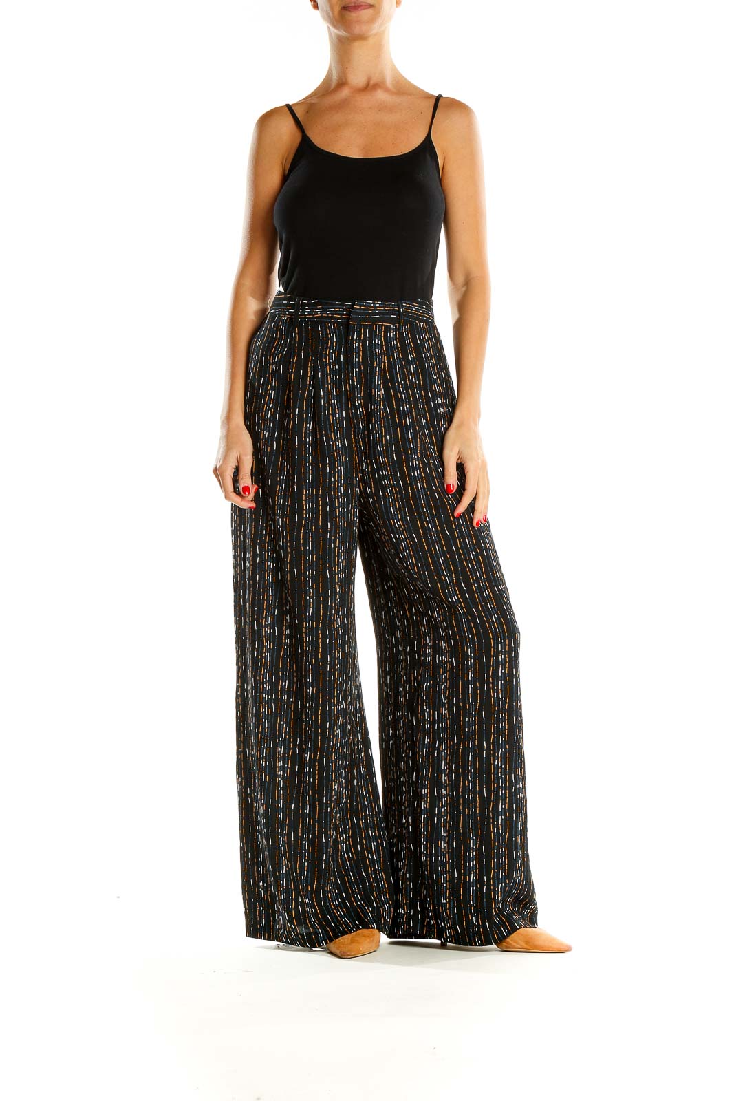 Black Striped Bohemian Palazzo Pants