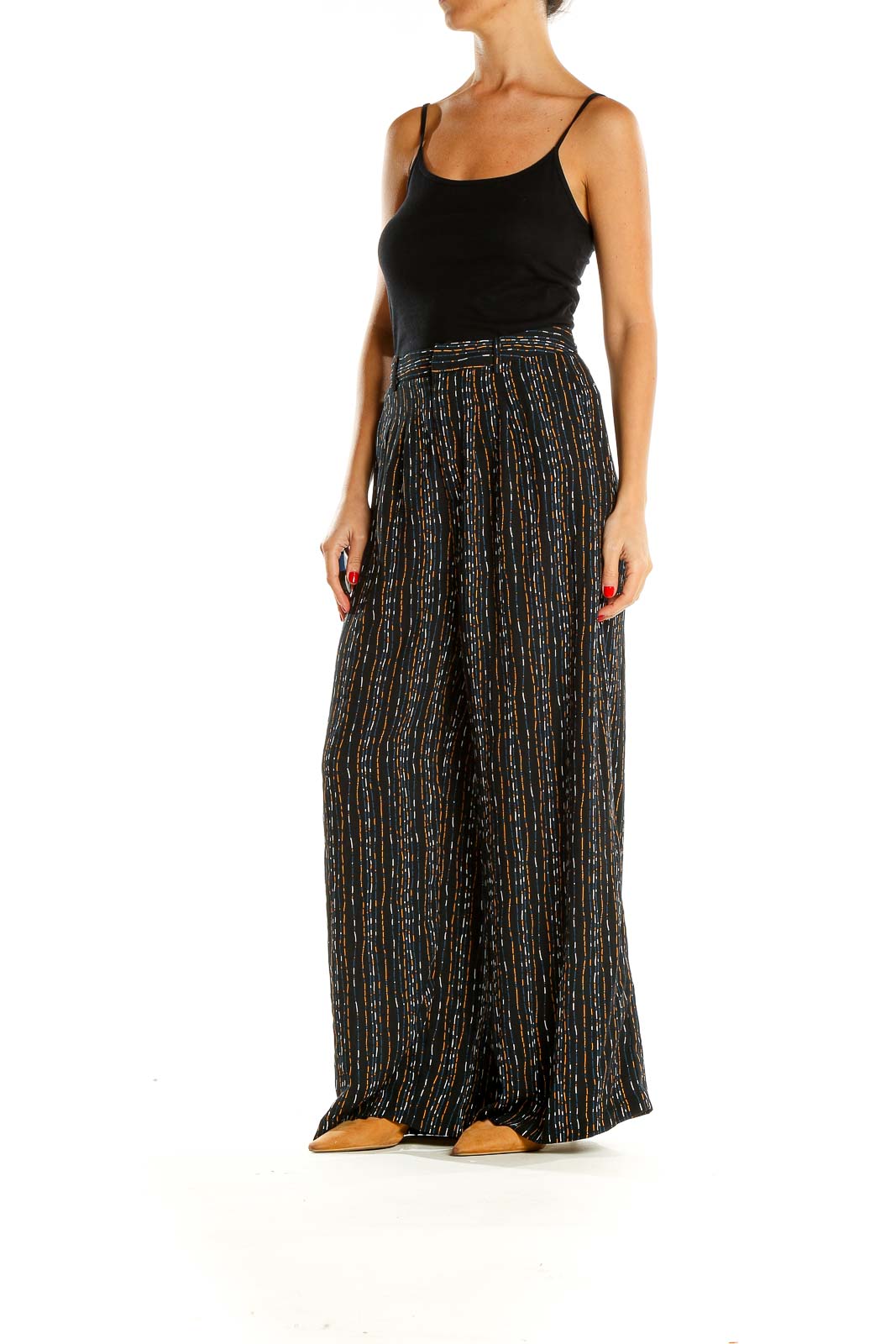 Black Striped Bohemian Palazzo Pants