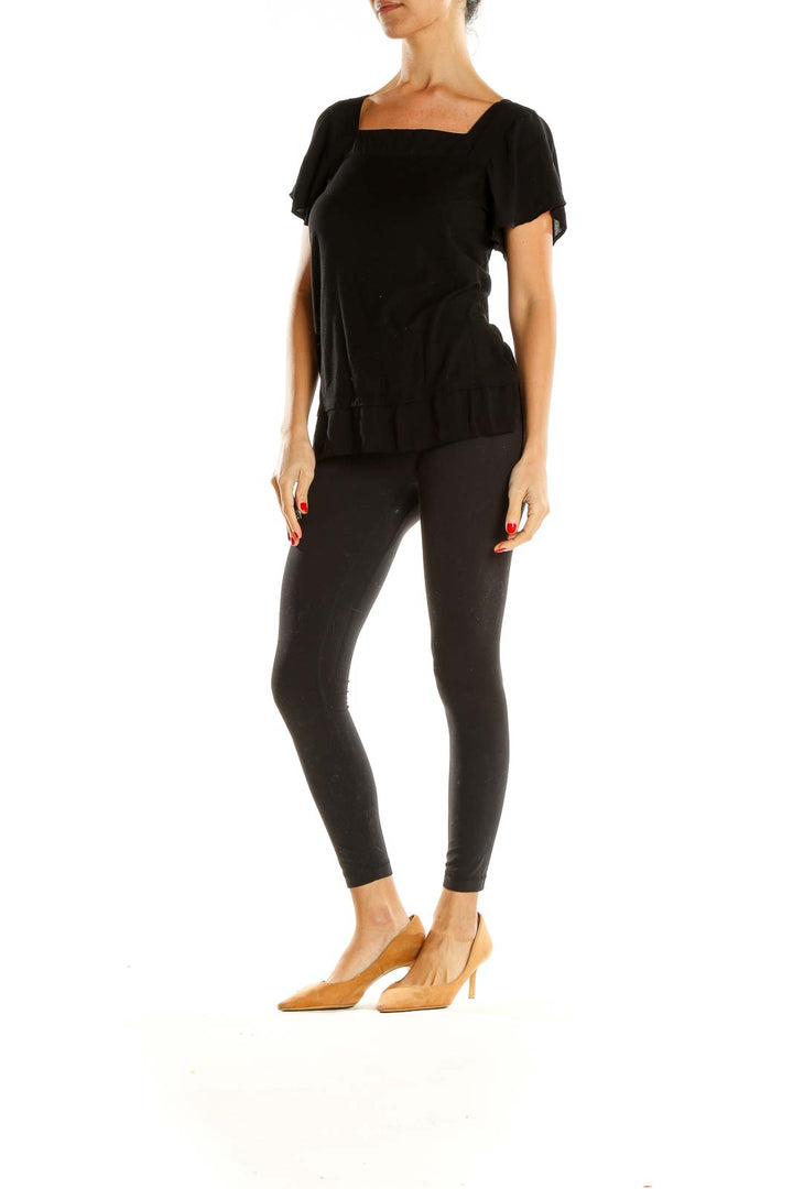 Black Square Neck All Day Wear Top