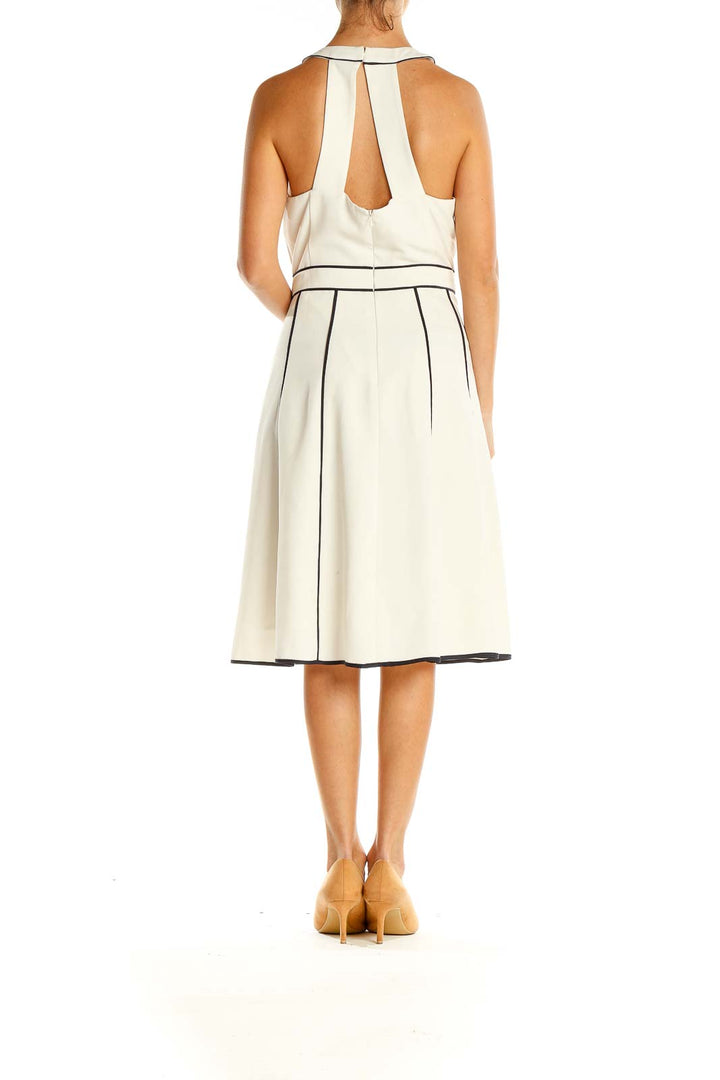 White Shift Dress With Black Lining