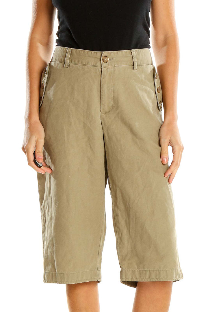 Brown Casual Bermuda Shorts