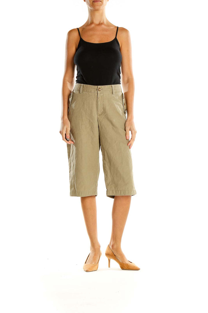 Brown Casual Bermuda Shorts