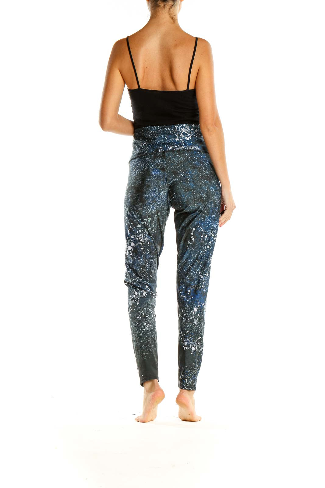 Blue Printed Activewear Leggings