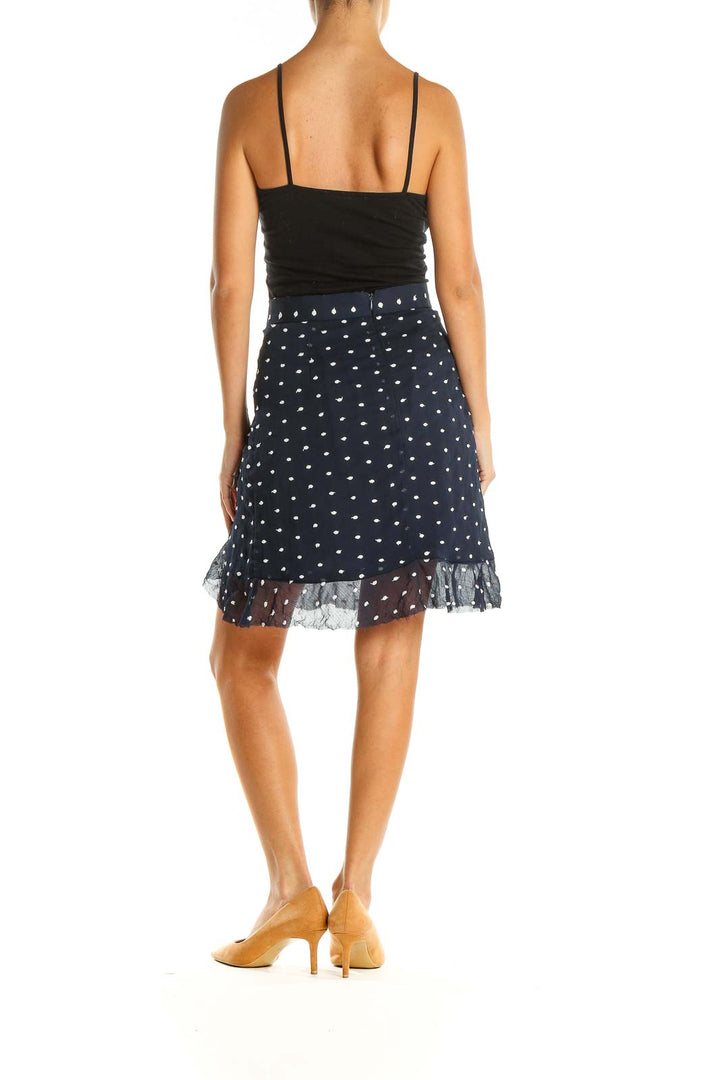 Blue Polka Dot All Day Wear A-Line Skirt