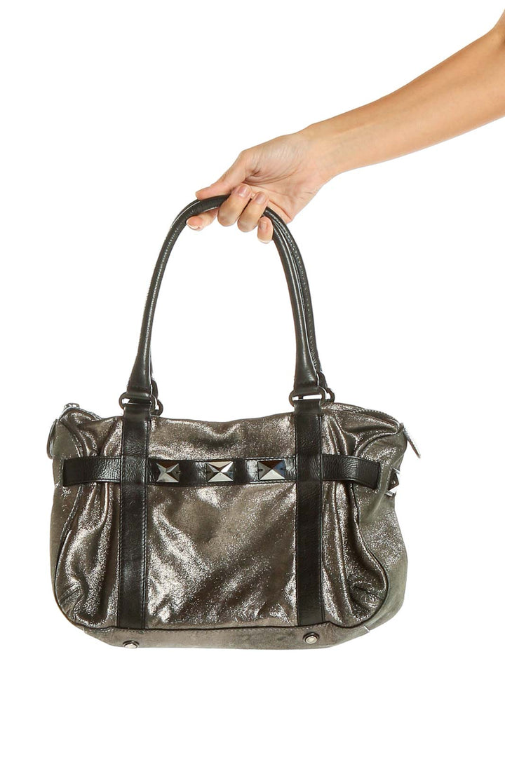 Gray Shimmer Satchel Bag