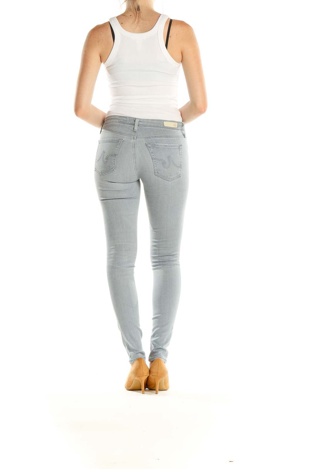 Gray Distressed Skinny Jeans