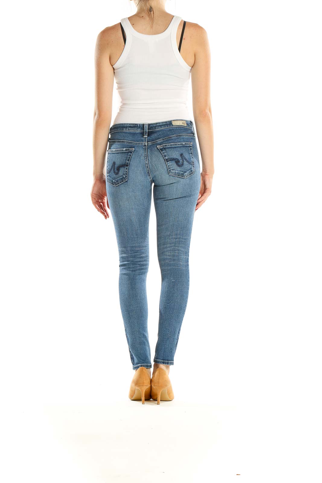 Blue Distressed Skinny Jeans