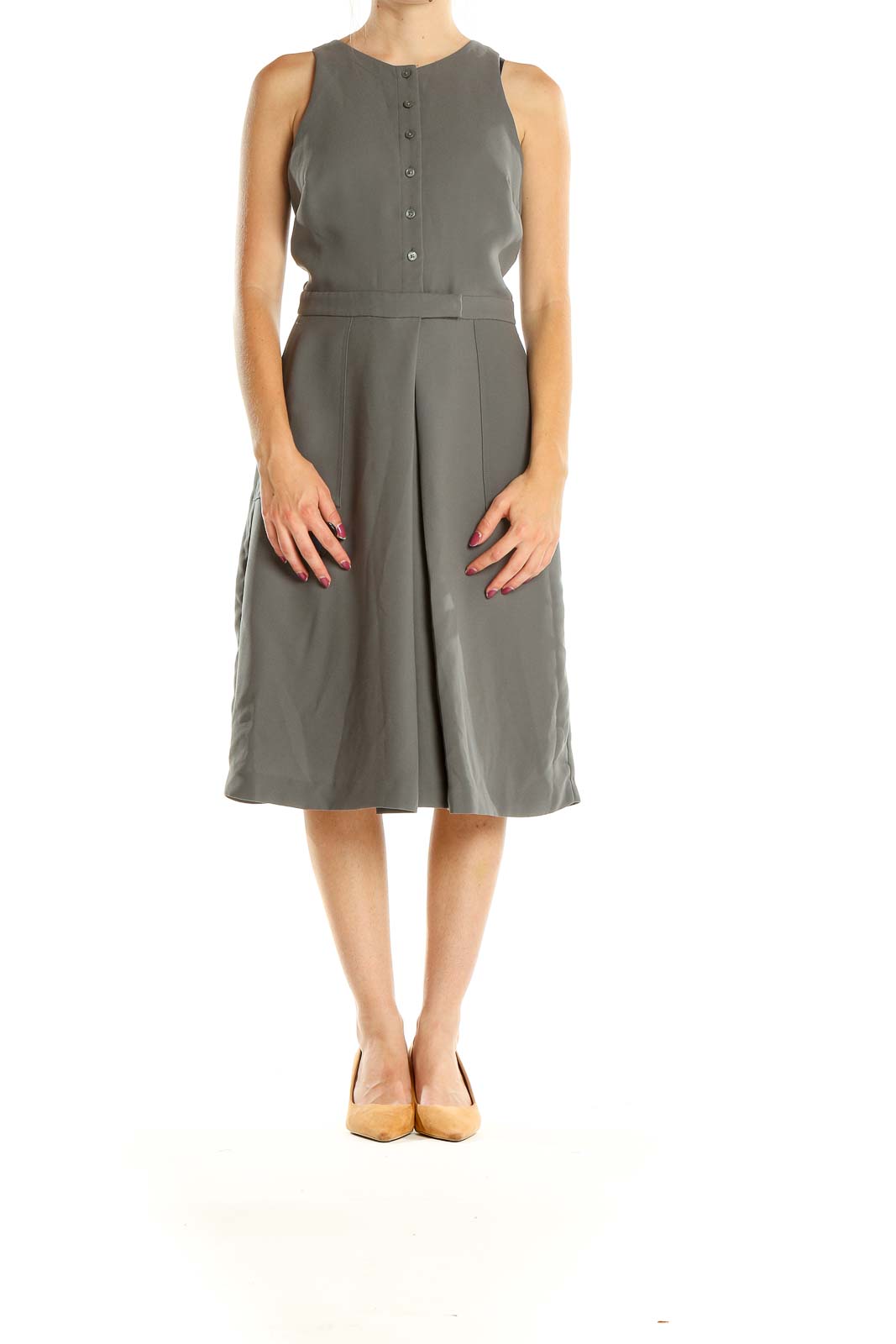 Gray Work Sheath Dress