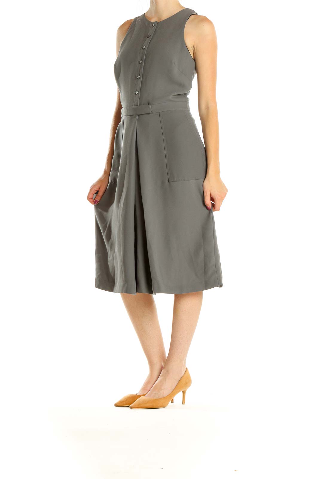 Gray Work Sheath Dress