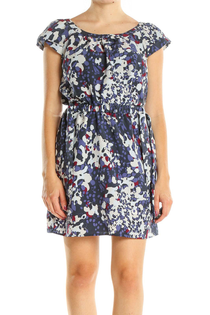 Blue White Day Printed Sheath Dress