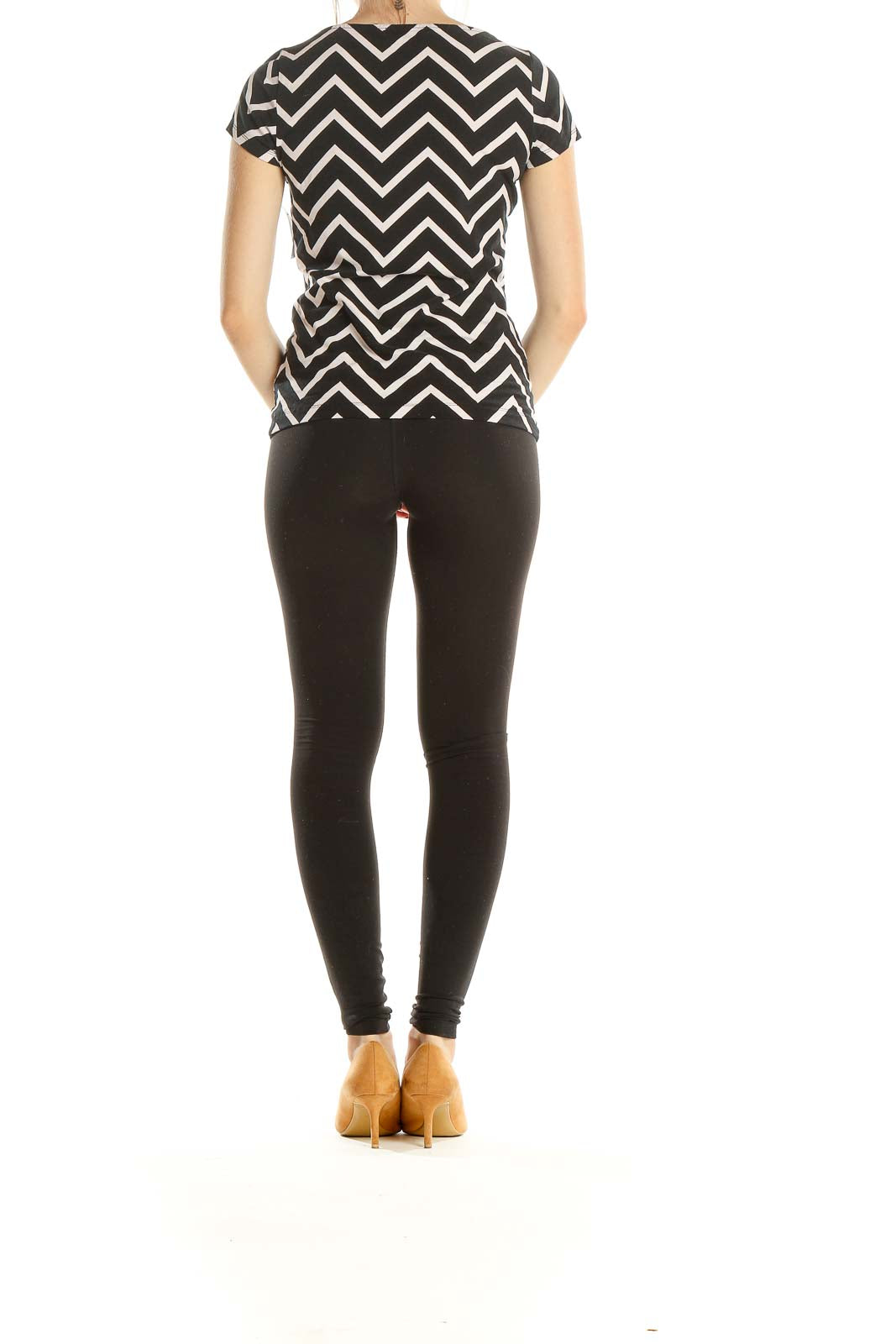 Black White Chevron All Day Wear Top