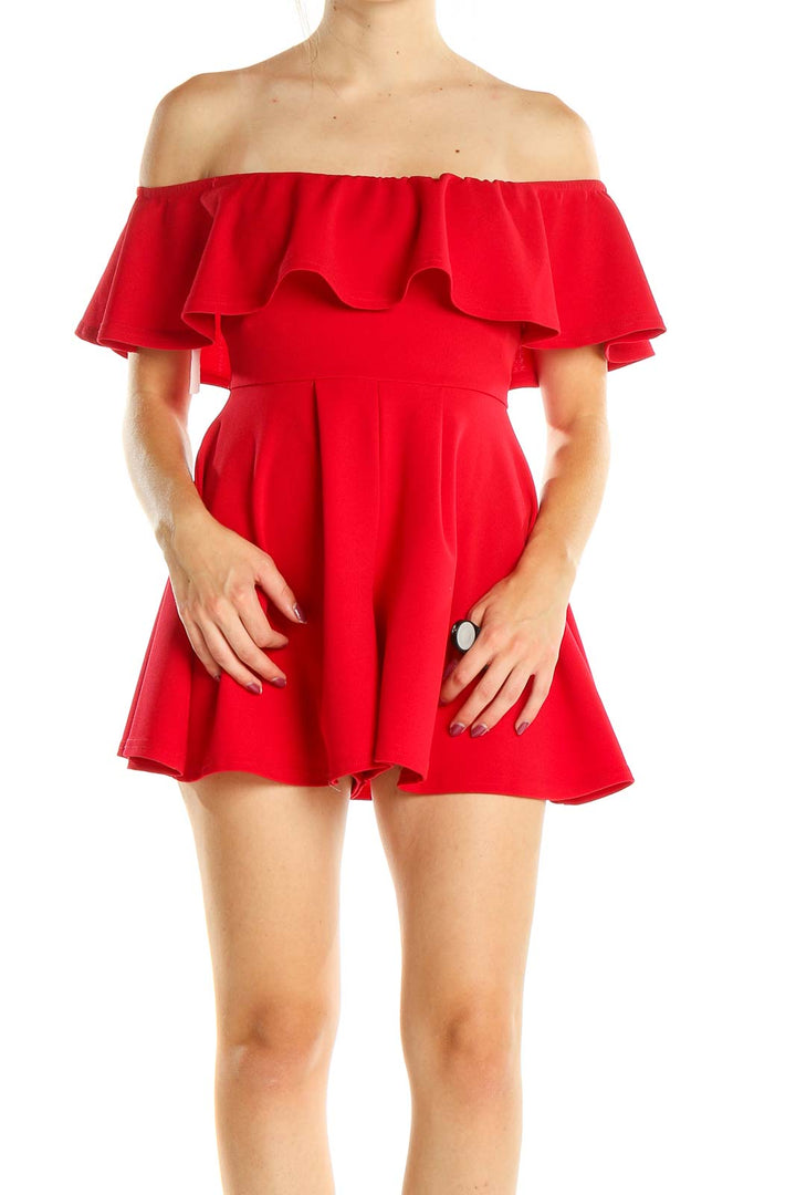 Red Day Strapless Fit & Flare Mini Dress