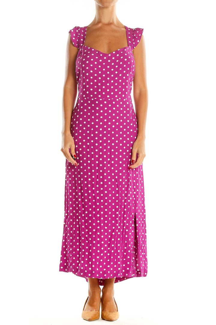 Pink Polka Dot Column Dress