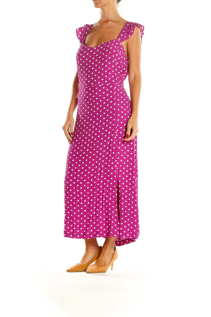 Pink Polka Dot Column Dress