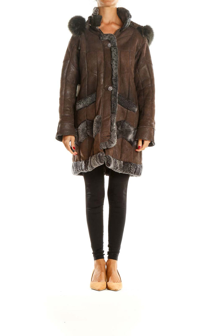 Brown Fur Retro Coat