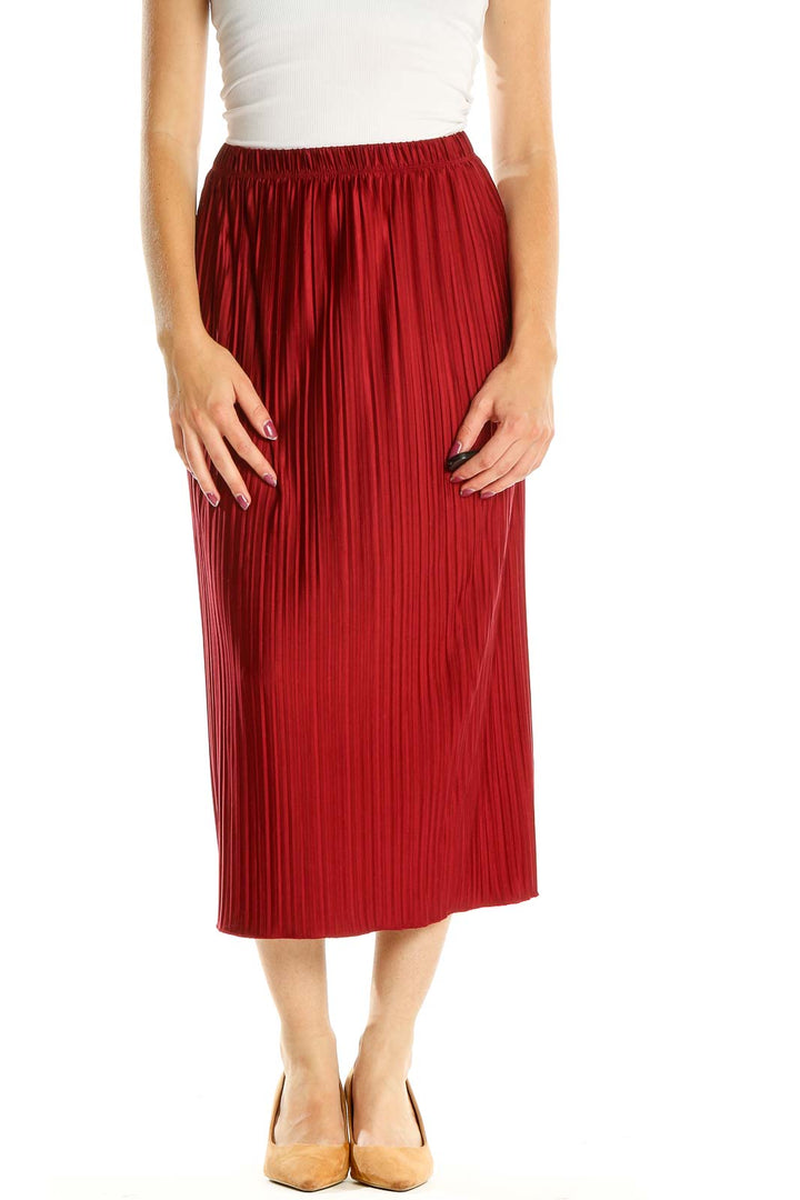 Red Brunch Pencil Skirt