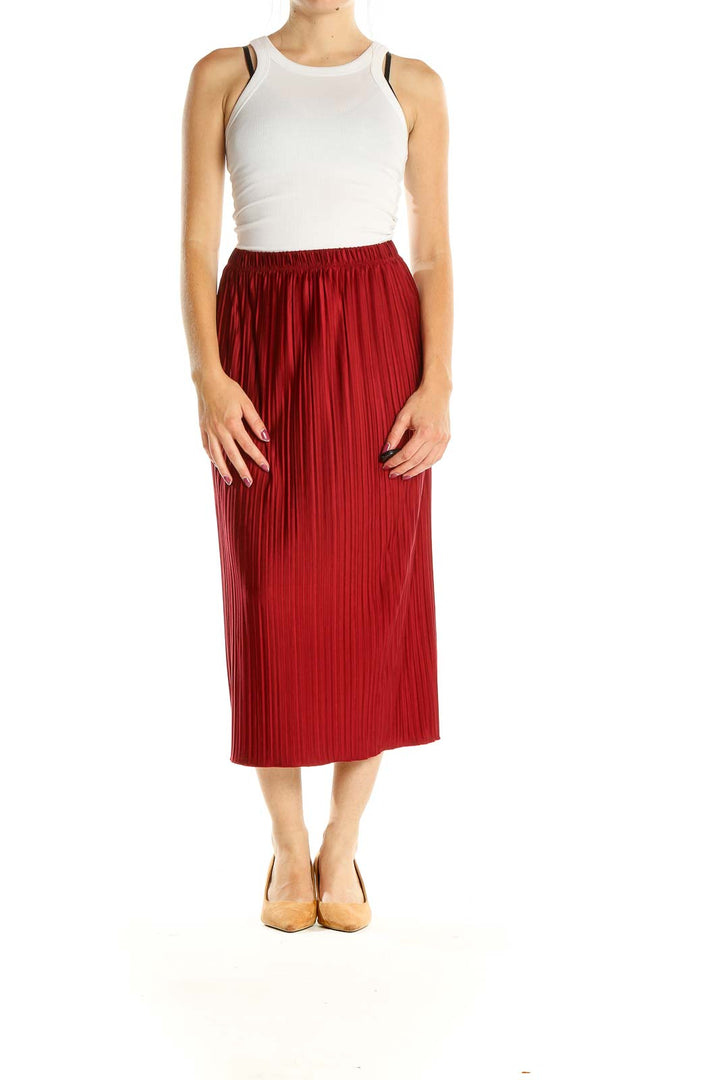 Red Brunch Pencil Skirt