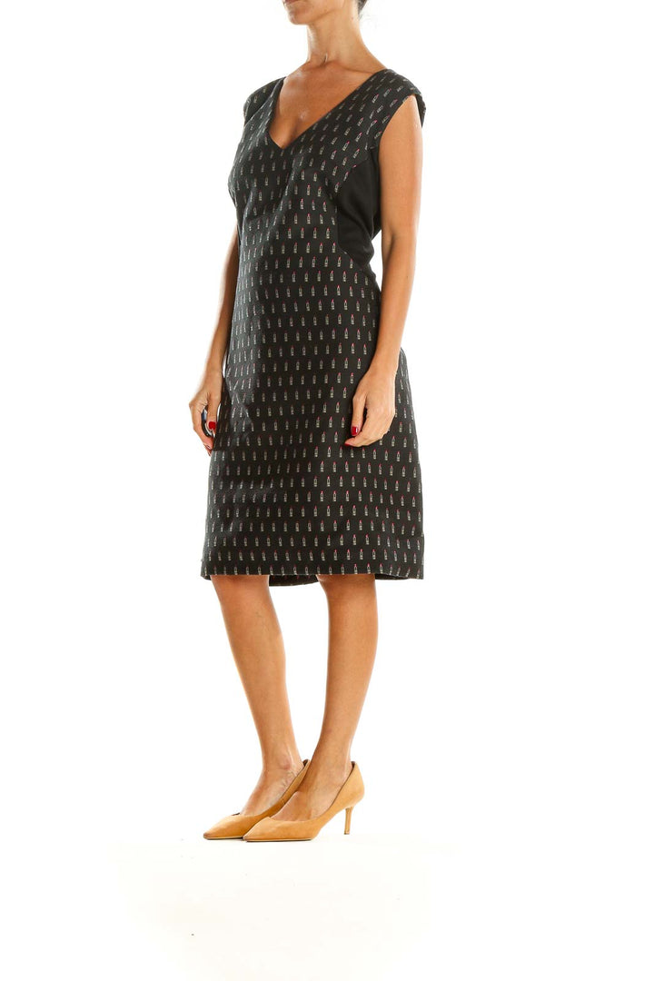 Gray Printed Sheath Dress