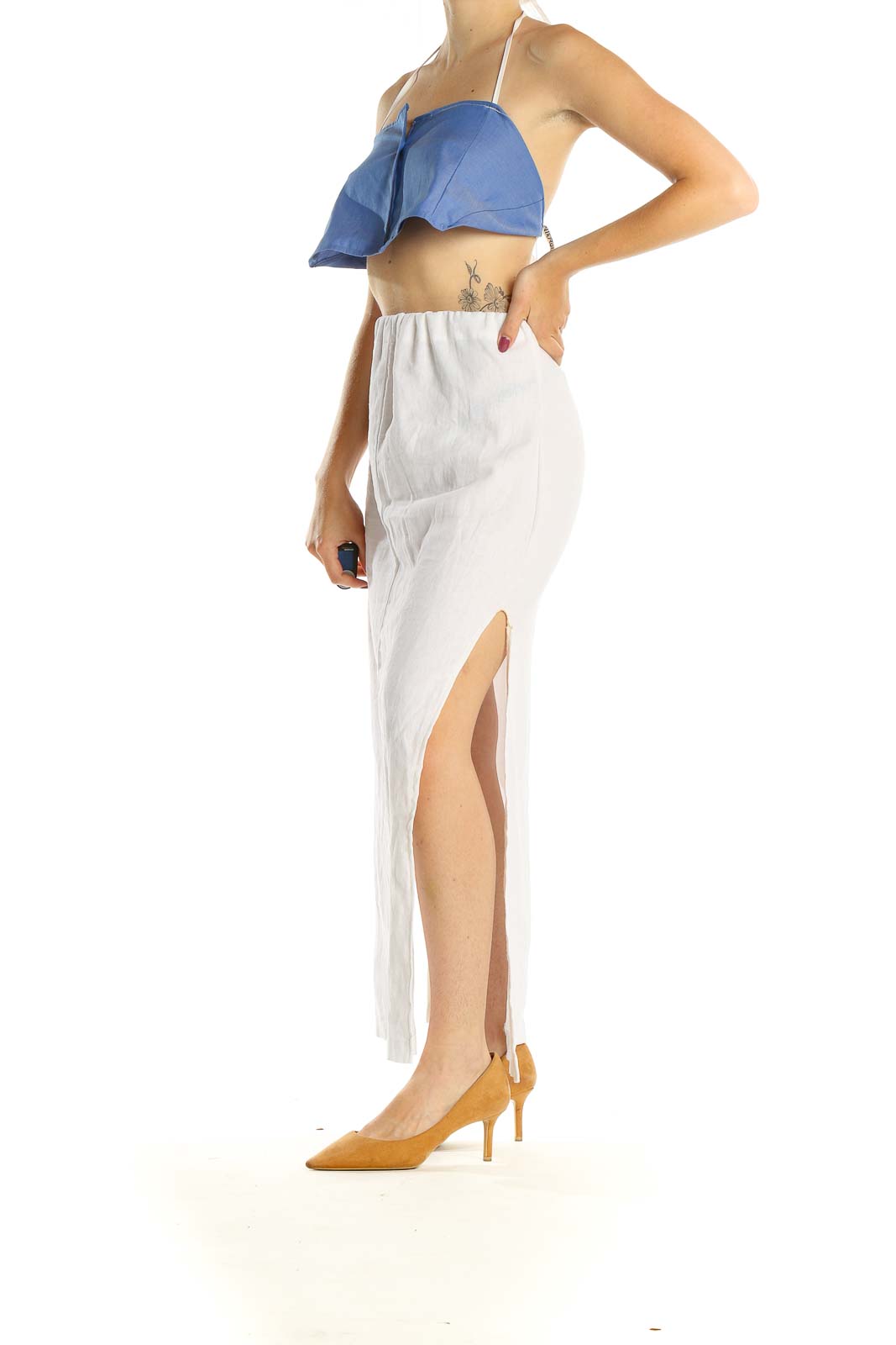 Reworked: Cannes Skirt - 100% Linen skirt or beach cover up made from linen pants