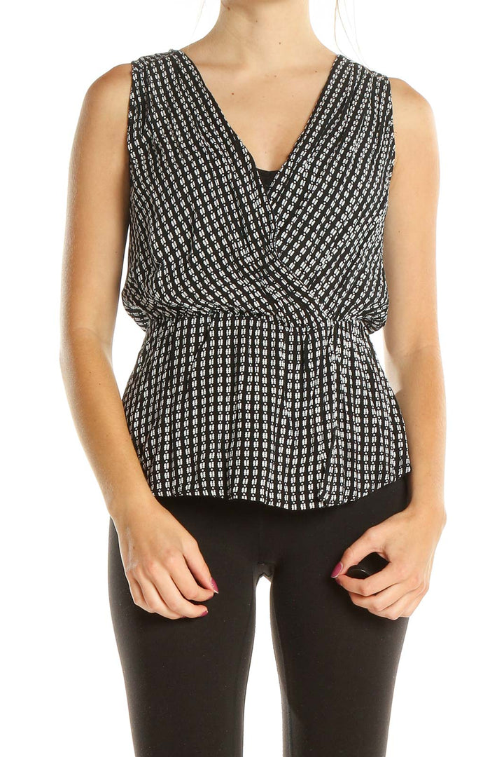 Black White Printed All Day Wear Blouse