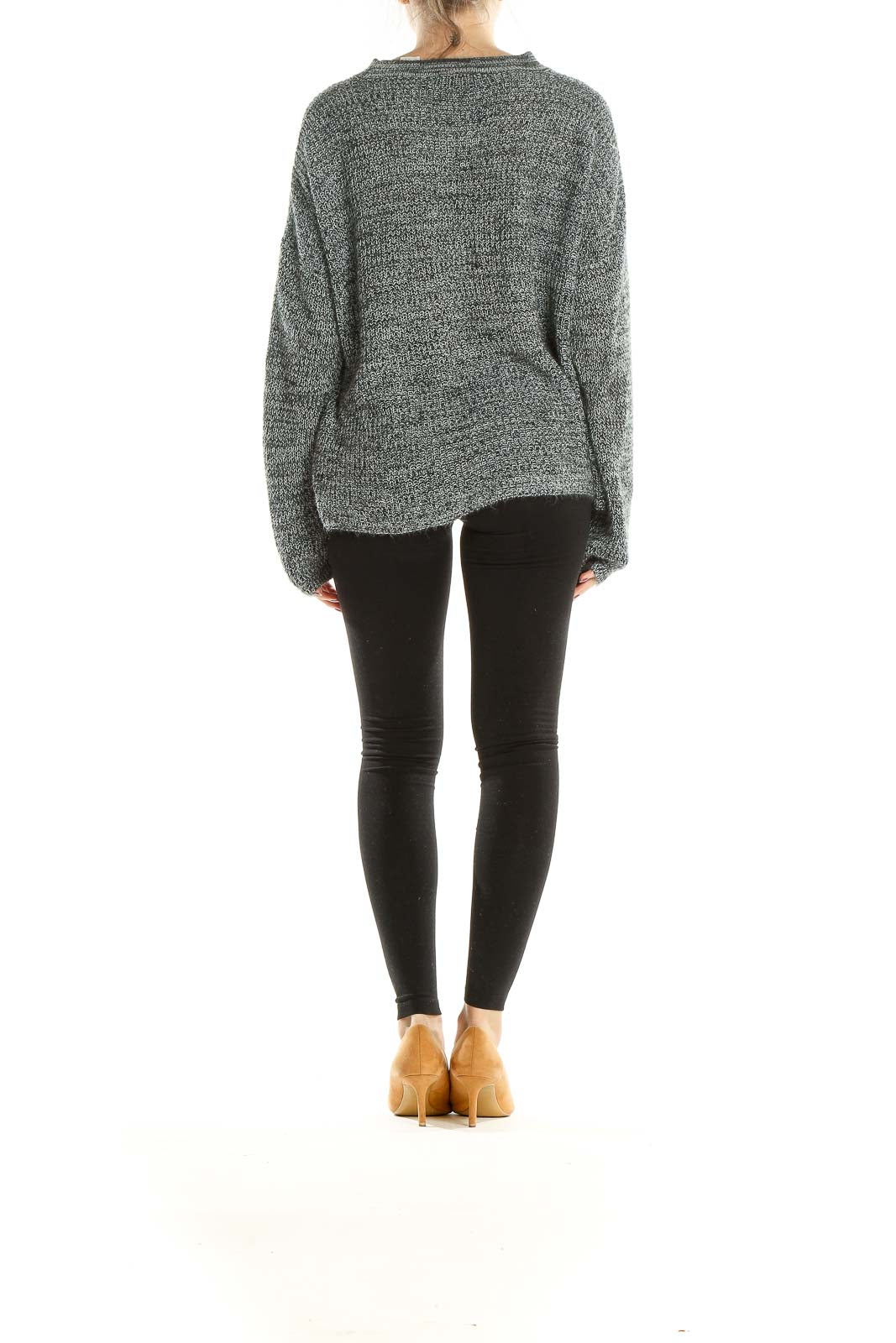 Gray Casual Cut Out Sweater