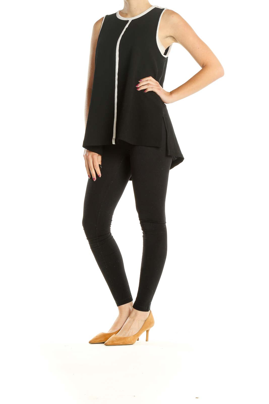 Black Colorblock All Day Wear Blouse