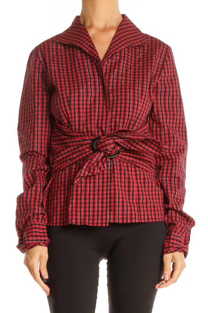 Red Checkered Retro Top