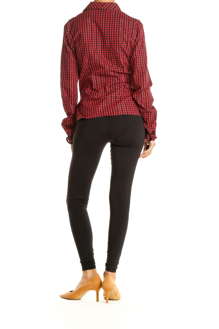 Red Checkered Retro Top