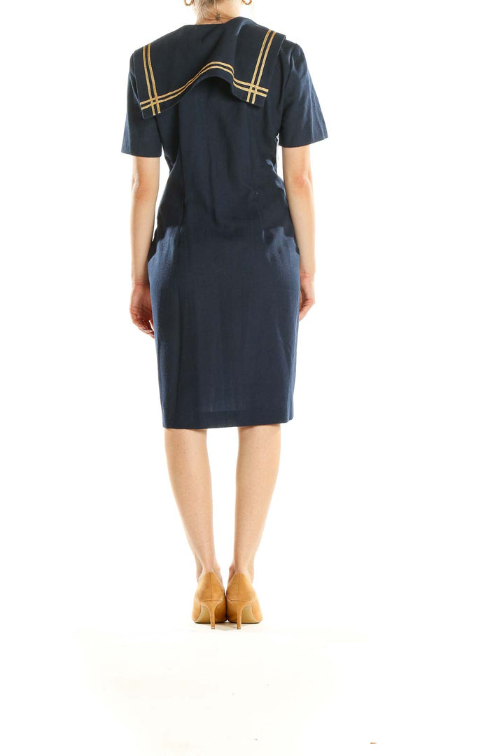 Blue Retro Work Sheath Dress