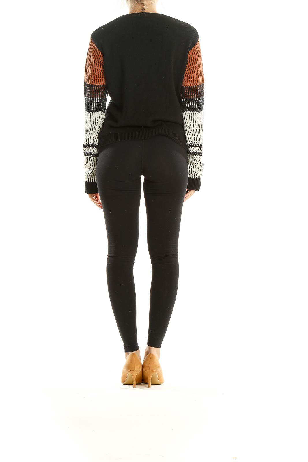 Black Orange White Retro Sweater