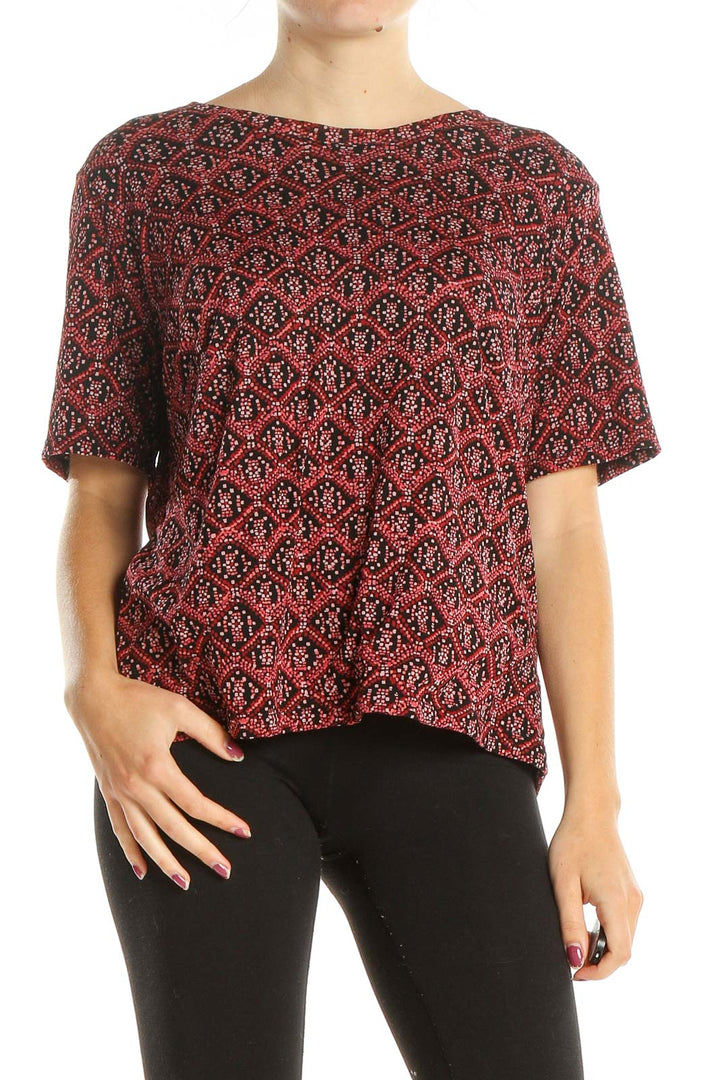 Red Printed All Day Wear T-Shirt