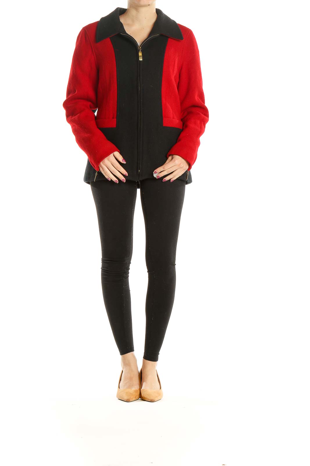 Red Black Colorblock Jacket