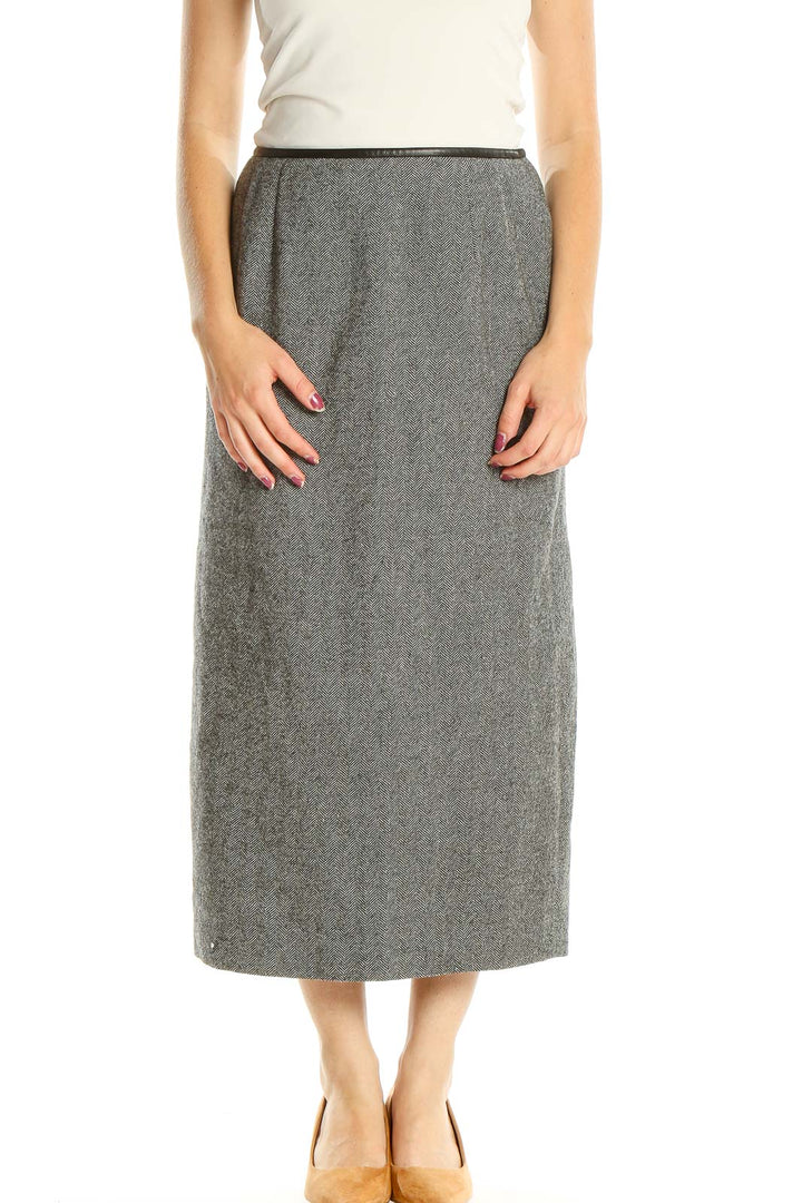 Gray Work Pencil Skirt