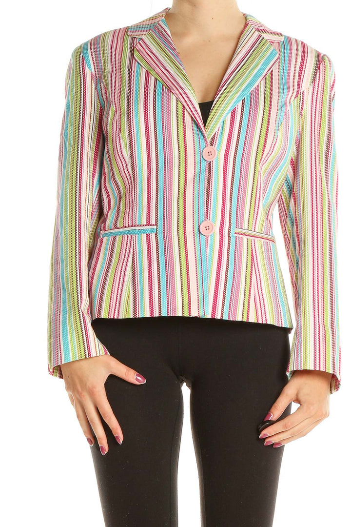 Multicolor Striped Retro Blazer