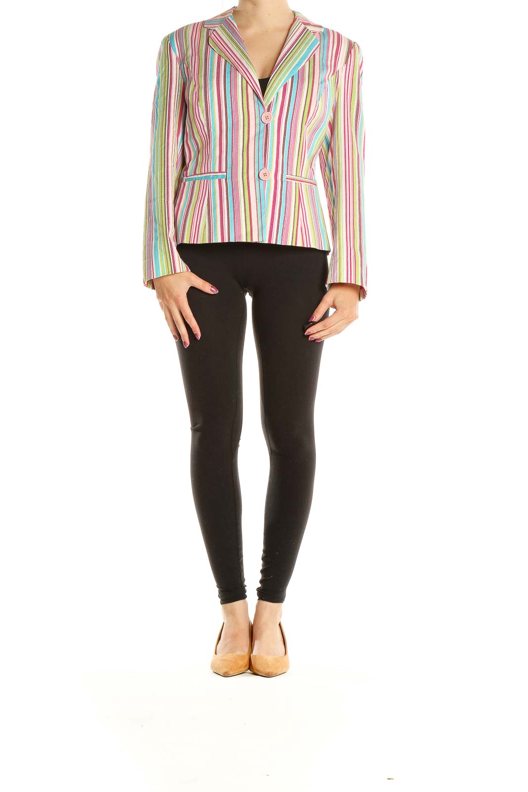 Multicolor Striped Retro Blazer