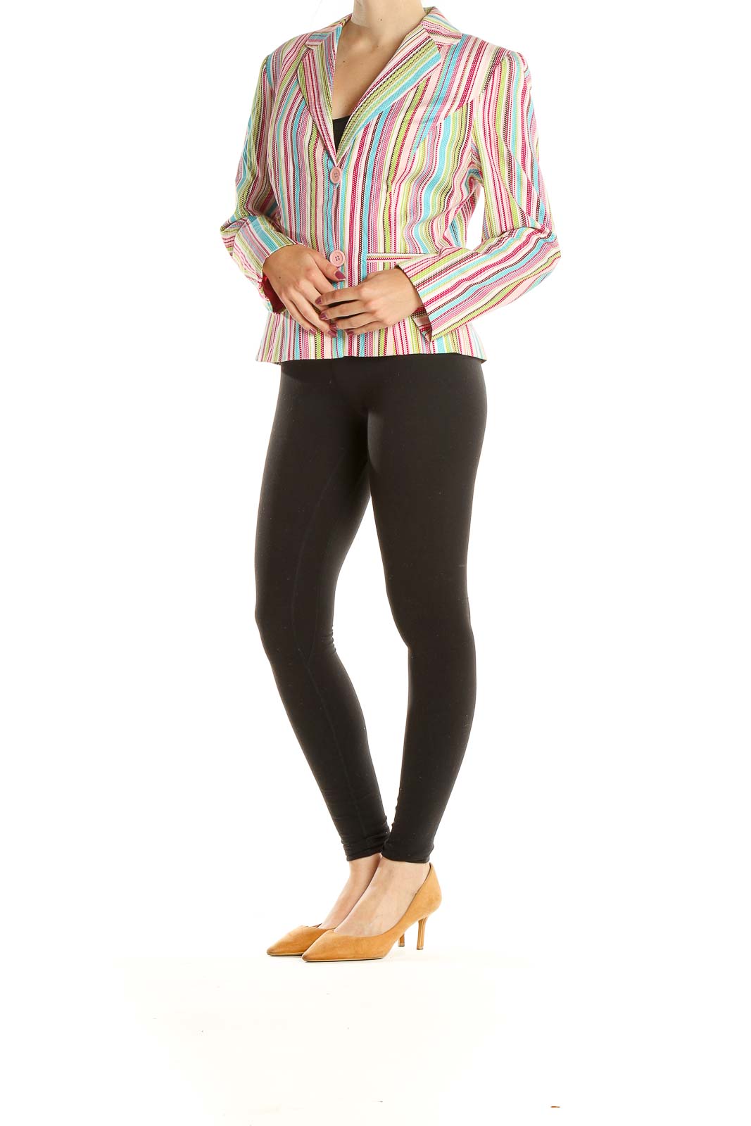 Multicolor Striped Retro Blazer