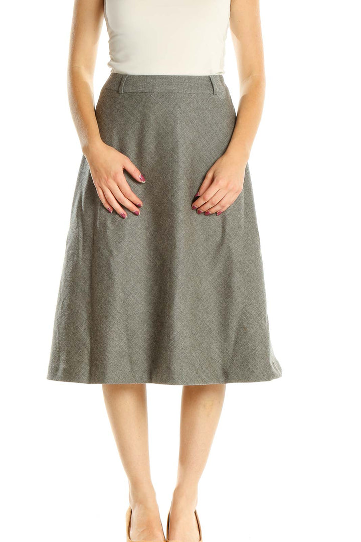 Gray Party Flared Skirt