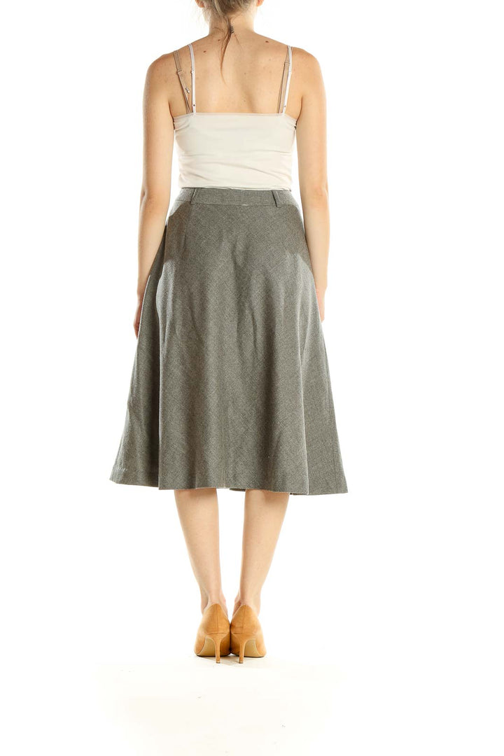 Gray Party Flared Skirt