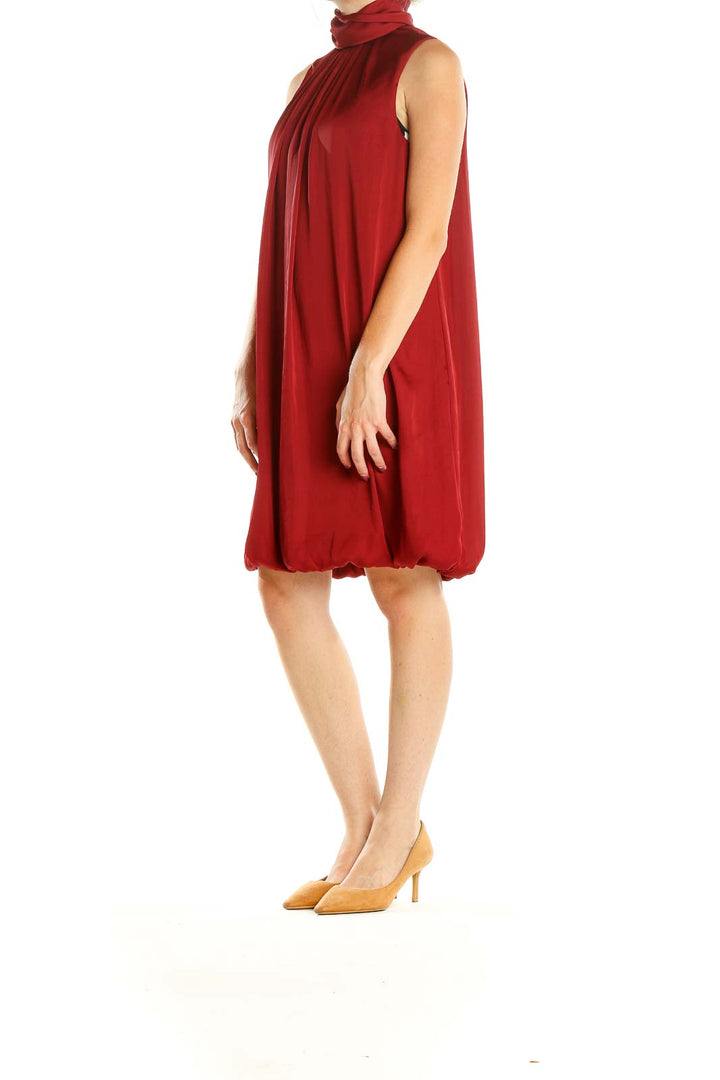 Red Holiday High Neck Shift Dress