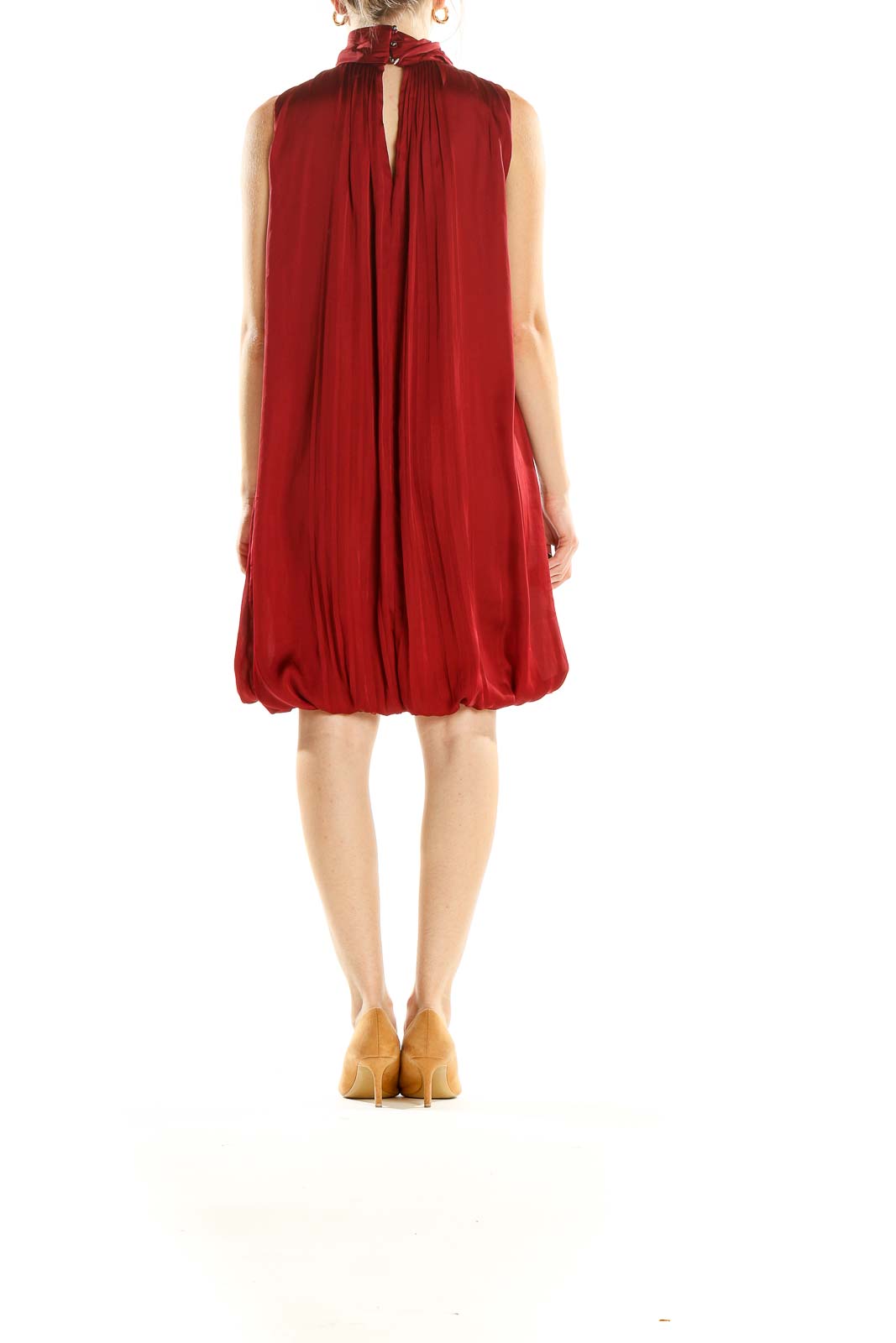 Red Holiday High Neck Shift Dress