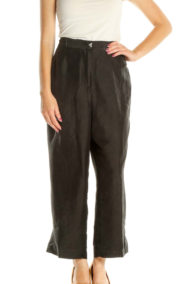 Black Silk Classic Trousers