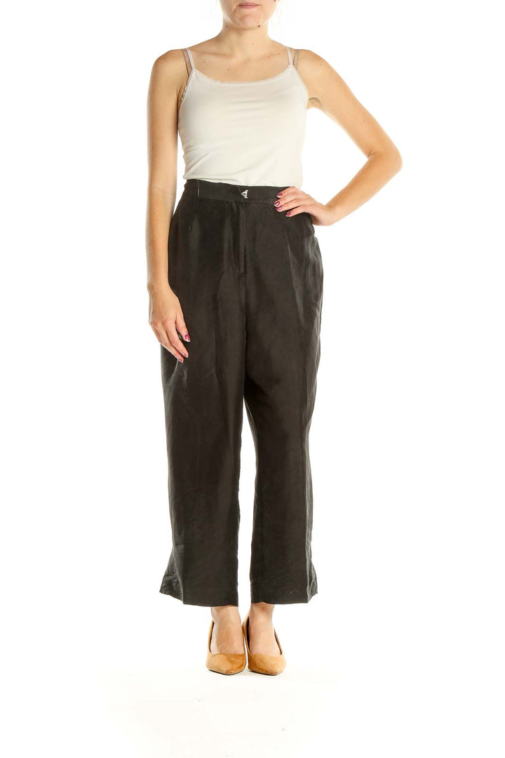 Black Silk Classic Trousers