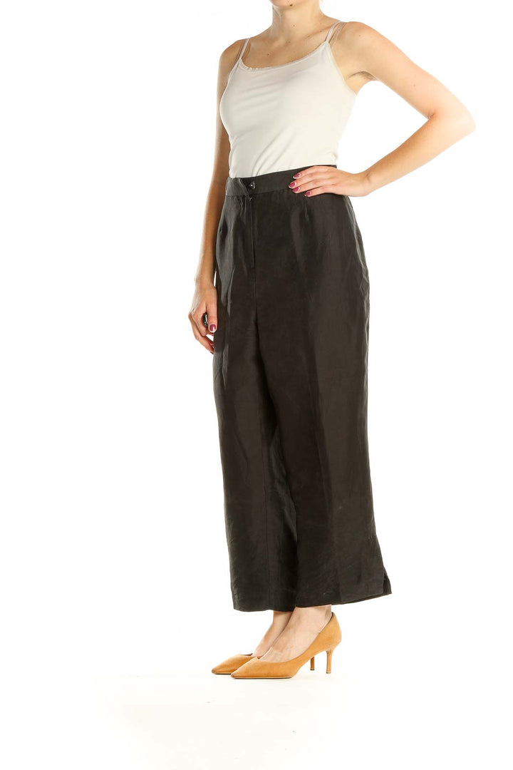 Black Silk Classic Trousers