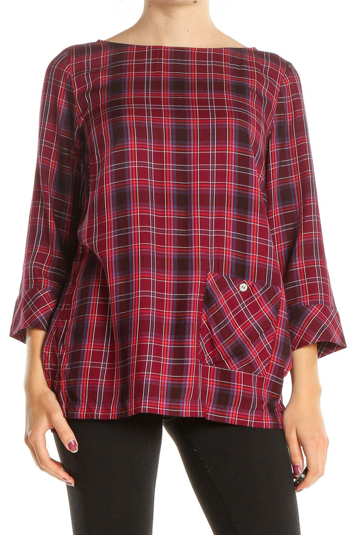 Red Checkered Chic Top