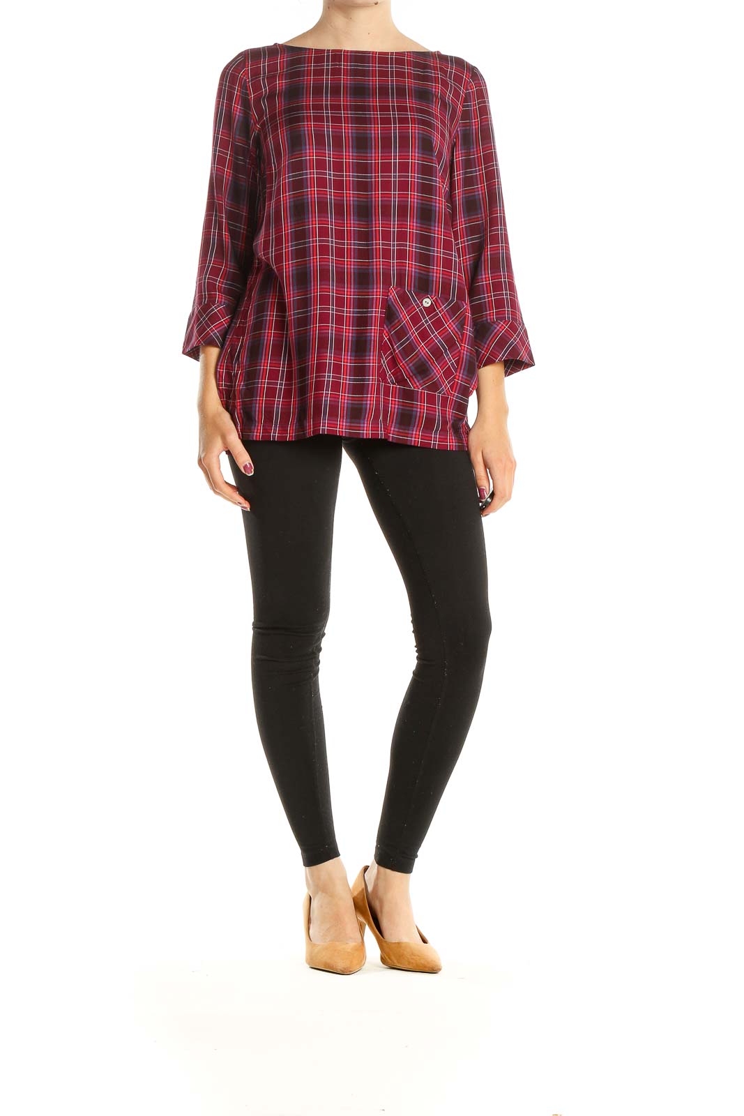 Red Checkered Chic Top