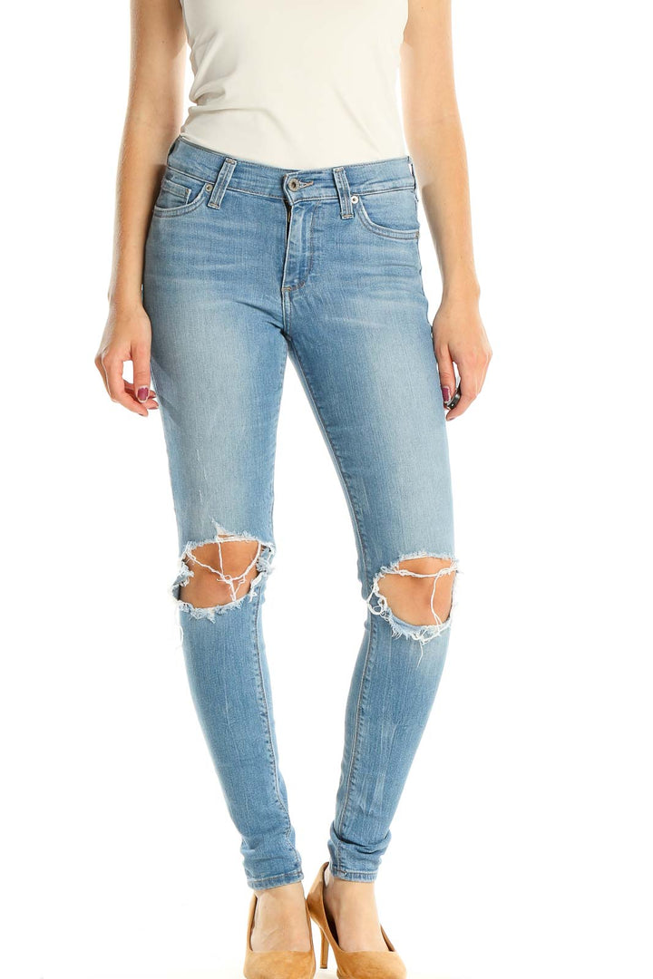 Blue Distressed Skinny Jeans