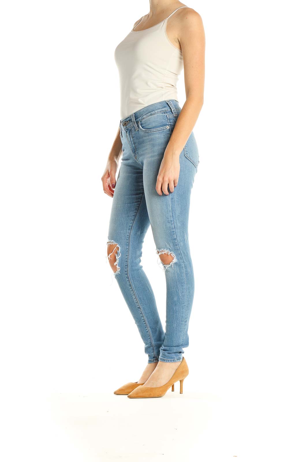 Blue Distressed Skinny Jeans