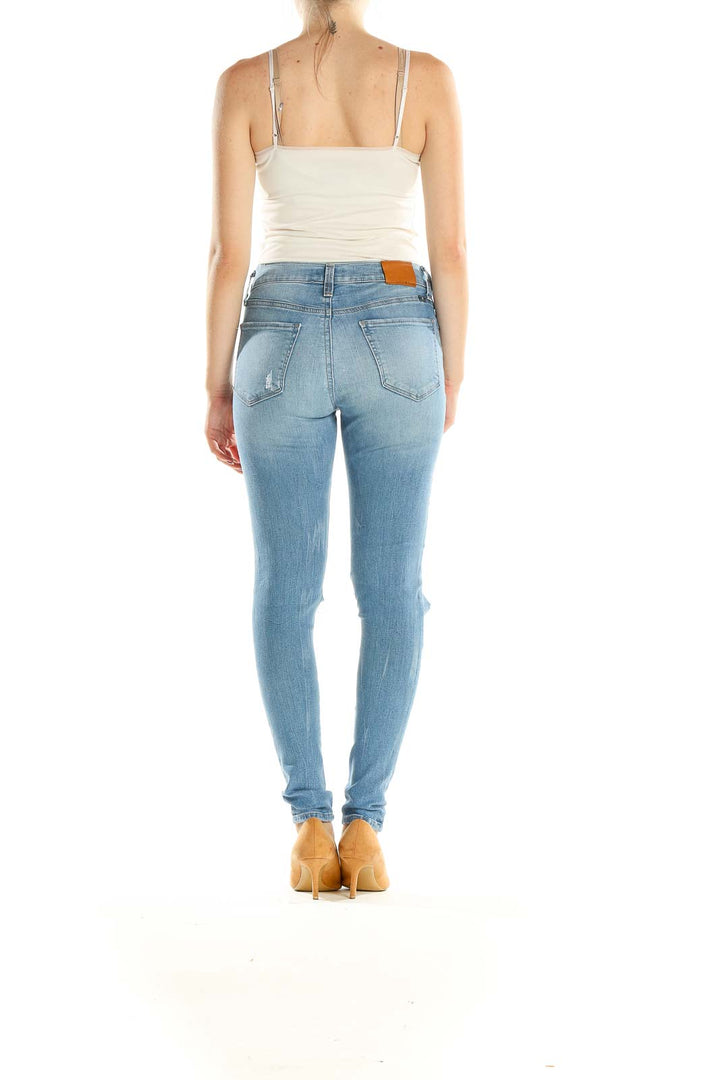 Blue Distressed Skinny Jeans