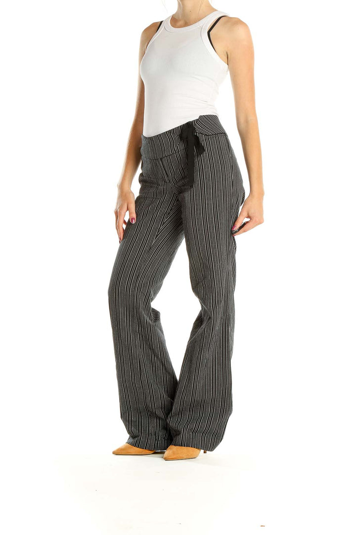 Black Striped Wide Leg Pants